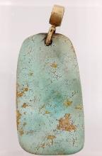 Pre-Columbian Gold and Turquoise Pendant