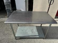 48" by 30" 34" Stainless Steel Work Top Table W/ Under Shelf
