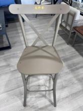Aluminum Bar Stool Powder Coated with A Cappacino  Finish To Be Picked Up In The Boca Raton Showroom