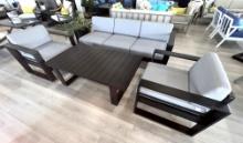 "Manhattan", a 4 Piece Outdoor Patio Furniture Set with a 3 Seater Sofa, (2) Side Chairs and 1 Coffe