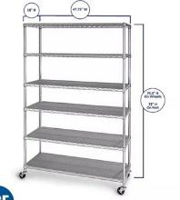 Seville Classics 6 Tier NSF Heavy Duty Wire Shelving with Casters