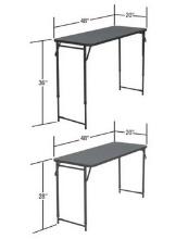 Cosco 20" x 48" Adjustable Height Table