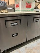 Raised Rail Pizza Prep Table / Refrigerated Prep Table - Commercial Pizza Make Station