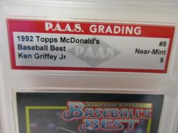 Ken Griffey Jr Mariners 1992 Topps McDonalds Baseballs Best #8 graded PAAS NM 8