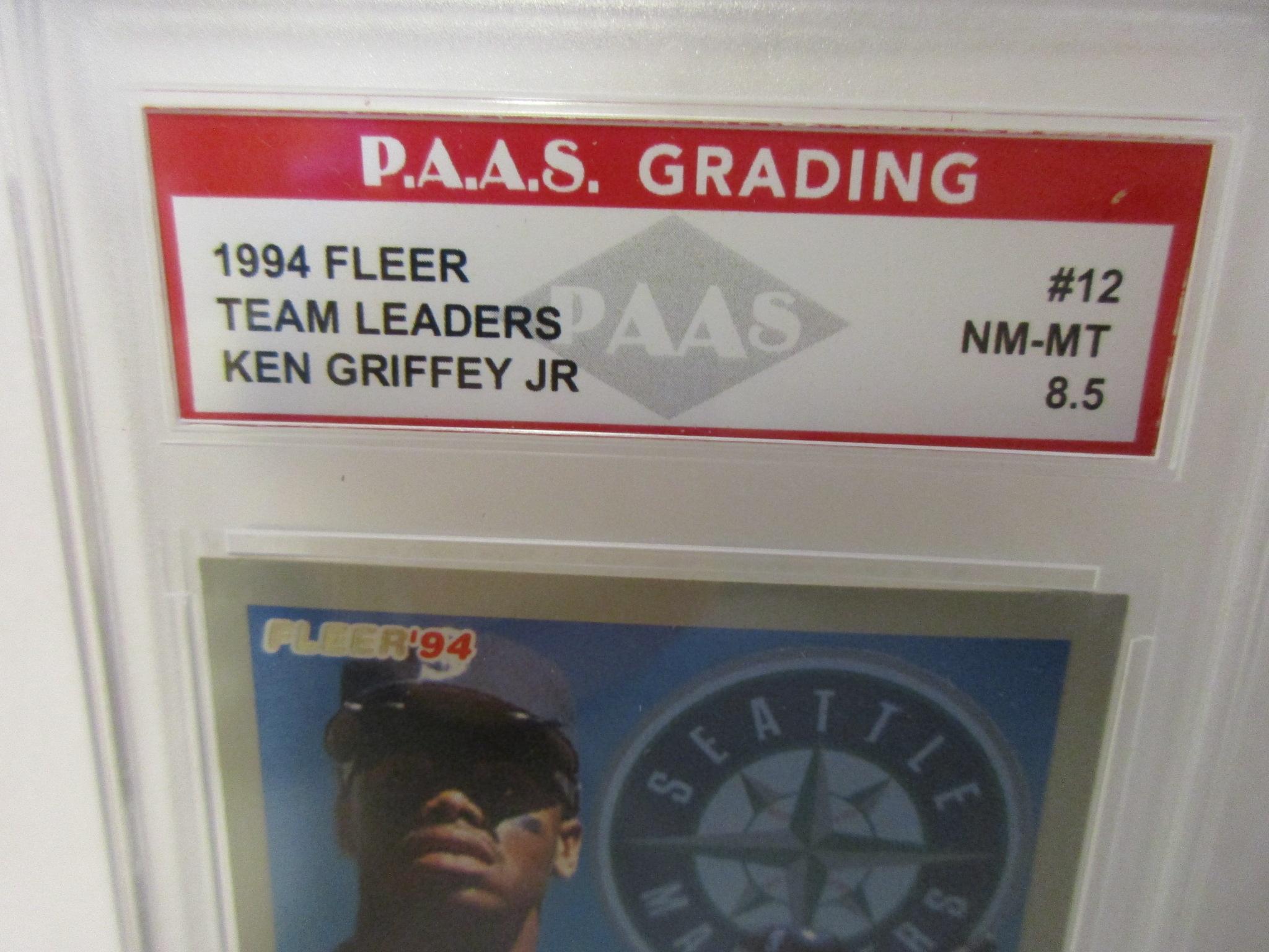 Ken Griffey Jr Mariners 1994 Fleer Team Leaders #12 graded PAAS NM-MT 8.5
