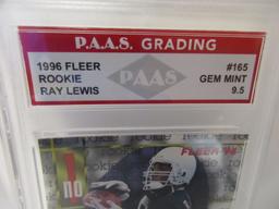 Ray Lewis 1996 Fleer ROOKIE #165 graded PAAS Gem Mint 9.5
