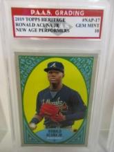 Ronald Acuna Jr Braves 2019 Topps Heritage New Age Performers #NAP-17 graded PAAS Gem Mint 10