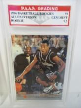 Allen Iverson Georgetown 1996 Basketball Rookies ROOKIE #1 graded PAAS Gem Mint 9.5