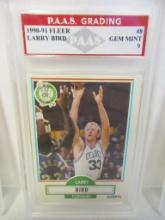 Larry Bird Boston Celtics 1990-91 Fleer #8 graded PAAS Gem Mint 9