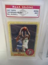 Bill Russell Celtics 2007 Topps The Missing Years #BR68 graded PAAS Mint 9