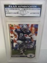 Emmitt Smith of the Dallas Cowboys signed autographed slabbed sportscard PAAS Holo 908