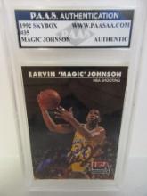 Magic Johnson of the LA Lakers signed autographed slabbed sportscard PAAS Holo 728