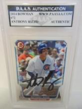 Anthony Rizzo of the Chicago Cubs signed autographed slabbed sportscard PAAS Holo 150