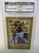 David Wright of the NY Mets signed autographed slabbed sportscard PAAS Holo 656