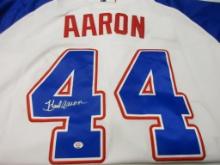 Hank Aaron of the Atlanta Braves signed autographed baseball jersey PAAS COA 999
