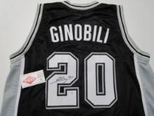 Manu Ginobili of the San Antonio Spurs signed autographed basketball jersey PAAS COA 528