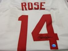 Pete Rose of the Cincinnati Reds signed autographed baseball jersey Legends COA 241