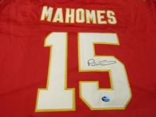 Patrick Mahomes II of the Kansas City Chiefs signed autographed football jersey TAA COA 948