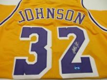Magic Johnson of the LA Lakers signed autographed basketball jersey TAA COA 749