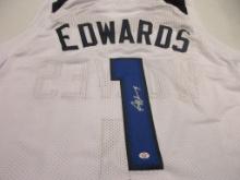 Anthony Edwards of the Minnesota Timberwolves signed autographed basketball jersey PAAS COA 409