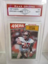 Dwight Clark San Francisco 49ers 1987 Topps #116 graded PAAS Mint 9
