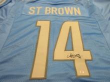 Amon-Ra St. Brown of the Detroit Lions signed autographed football jersey PAAS COA 910