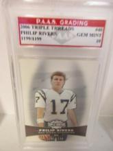 Philip Rivers Chargers 2006 Triple Threads 1199/1199 #40 graded PAAS Gem Mint 10