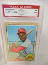 Curt Flood Cardinals 1968 Topps #180 graded PAAS NM 7