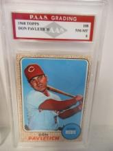 Don Pavletich Reds 1968 Topps #108 graded PAAS NM-MT 8