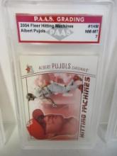 Albert Pujols Cardinals 2004 Fleer Hitting Machines #1HM graded PAAS NM-MT 7
