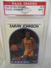 Magic Johnson Los Angeles Lakers 1989-90 NBA Hoops #270 graded PAAS Mint 9