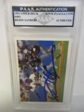 Deion Sanders of the Falcons / Braves signed autographed slabbed sportscard PAAS Holo 978