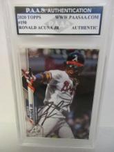Ronald Acuna Jr of the Atlanta Braves signed autographed slabbed sportscard PAAS Holo 166