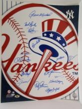 Gene Michael Jesse Barfield Fritz Peterson +12 others signed NY Yankees 16x20 photo Sig Auctions LOA