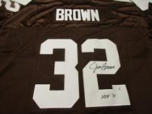 Jim Brown of the Cleveland Browns signed autographed football jersey PAAS COA 198
