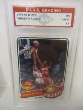 Moses Malone Rockets 1979-80 Topps #100 graded PAAS Mint 8.5