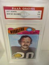 Rocky Bleir Pittsburgh Steelers 1977 Topps #281 graded PAAS NM 7