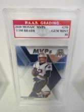 Tom Brady Patriots 2020 Mosaic MVPs #298 graded PAAS Gem Mint 10
