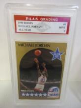 Michael Jordan Bulls 1990 Hoops All Star #5 graded PAAS Mint 9