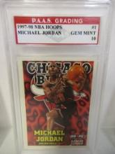 Michael Jordan Bulls 1997-98 NBA Hoops #1 graded PAAS Gem Mint 10
