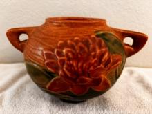 ROSEVILLE U.S.A. Vintage 4" Two Handled Pottery Vase Stamped # 487-4"