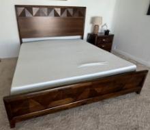 Complete Bedroom Set - Includes Queen Size Bed and Mattress, Dresser with Mirror and Nightstand