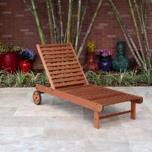 BRAND NEW SOLID 100% FSC WOOD WHEEL CHAISE LOUNGER
