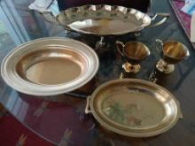 5Pcs Gold Serving Plate Set / Large Serving Dish's