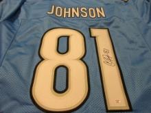 Calvin Johnson of the Detroit Lions signed autographed football jersey PAAS COA 085