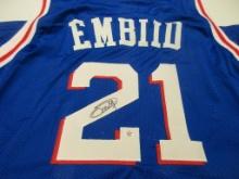 Joel Embiid of the Philadelphia 76ers signed autographed basketball jersey PAAS COA 817
