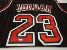 Michael Jordan of the Chicago Bulls signed autographed basketball jersey TAA COA 667