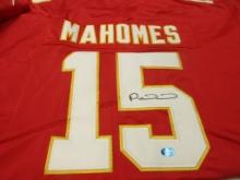 Patrick Mahomes of the Kansas City Chiefs signed autographed football jersey TAA COA 522