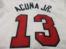 Ronald Acuna Jr of the Atlanta Braves signed autographed baseball jersey PAAS COA 068