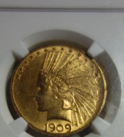 NGC GRADED MS-61 $10 GOLD INDIAN HEAD COIN